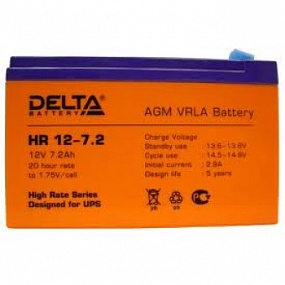 АКБ 7,2 А/ч 12 В аккумулятор Delta HR 12-7,2