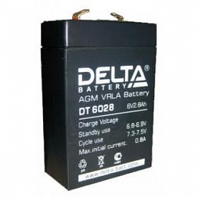 АКБ 2,8 А/ч 6 В аккумулятор Delta DT 6028