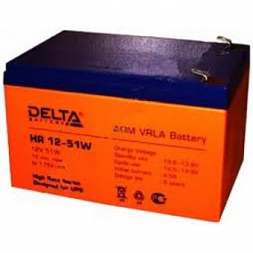 АКБ 12 А/ч 12 В аккумулятор Delta HR 12-51W