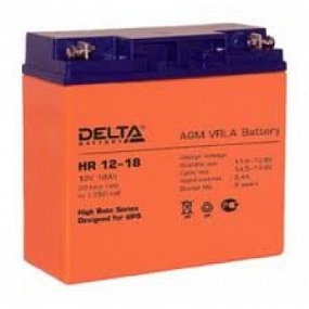 АКБ 18 А/ч 12 В аккумулятор Delta HR 12-18